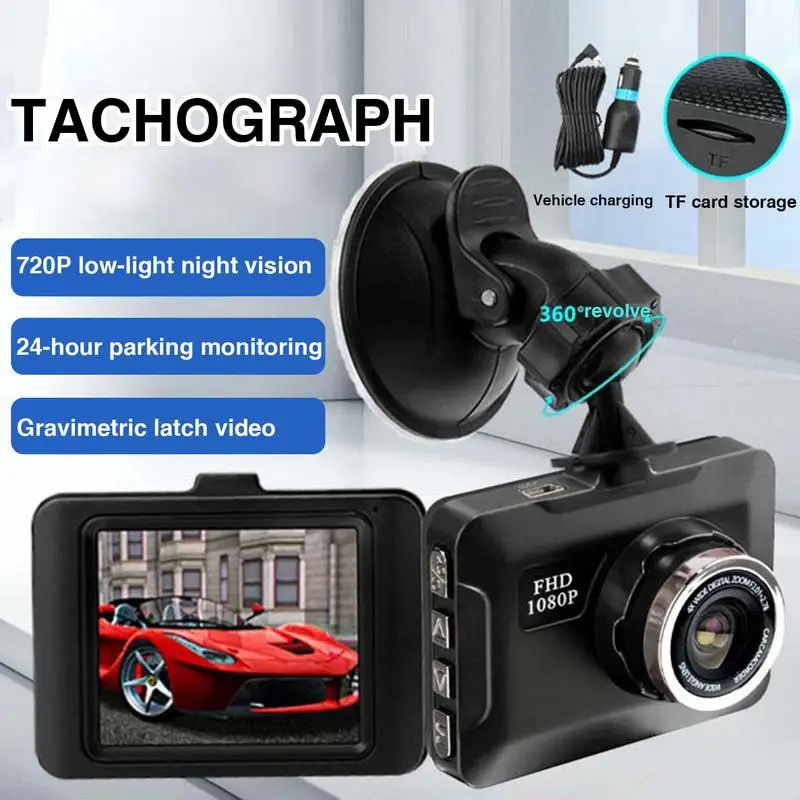 

2 inch Car DVR Dash Cam Full HD 1080P Recorder Front Night Vision Cars Loop Recording G-Sensor Parking Monitor Motion Detection