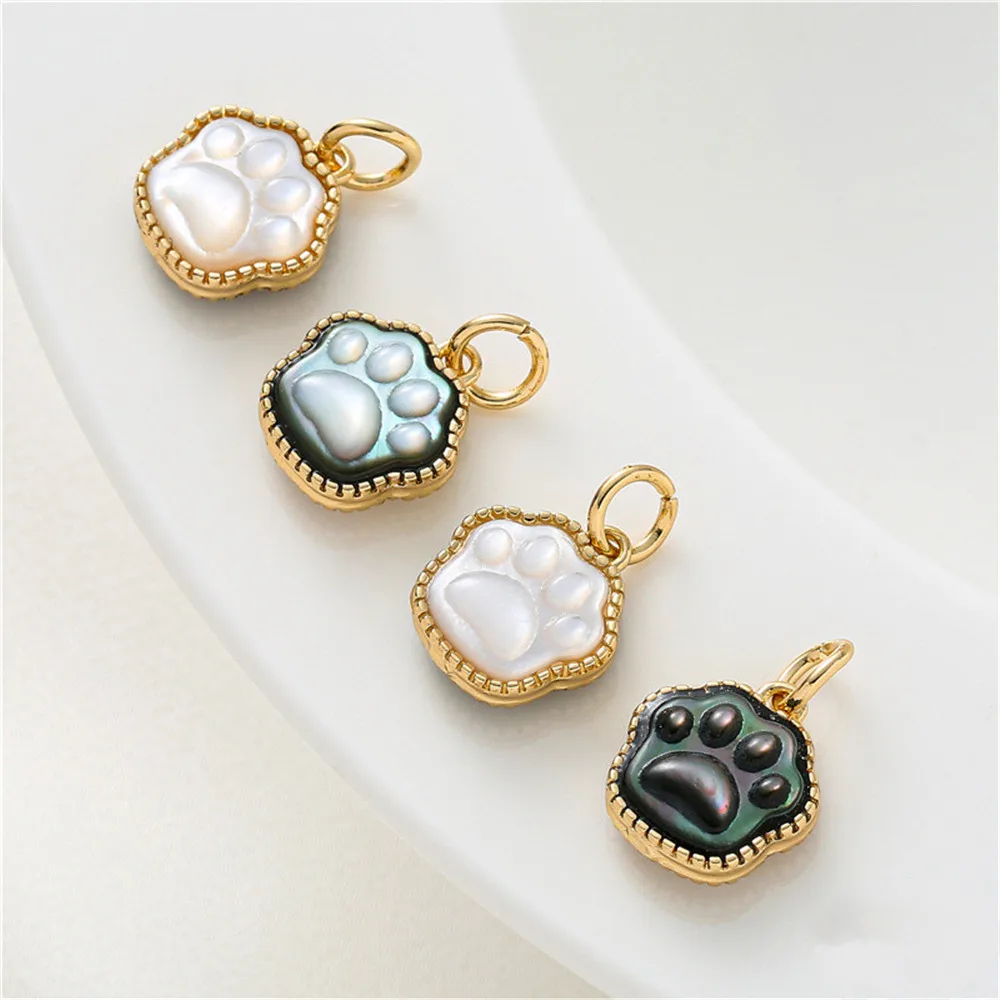 14K gold clad double-sided shell black and white cat claw pendant diy accessories pendant bracelet necklace jewelry materials
14K gold clad double-sided shell black and white cat claw pendant diy accessories pendant bracelet necklace jewelry materials