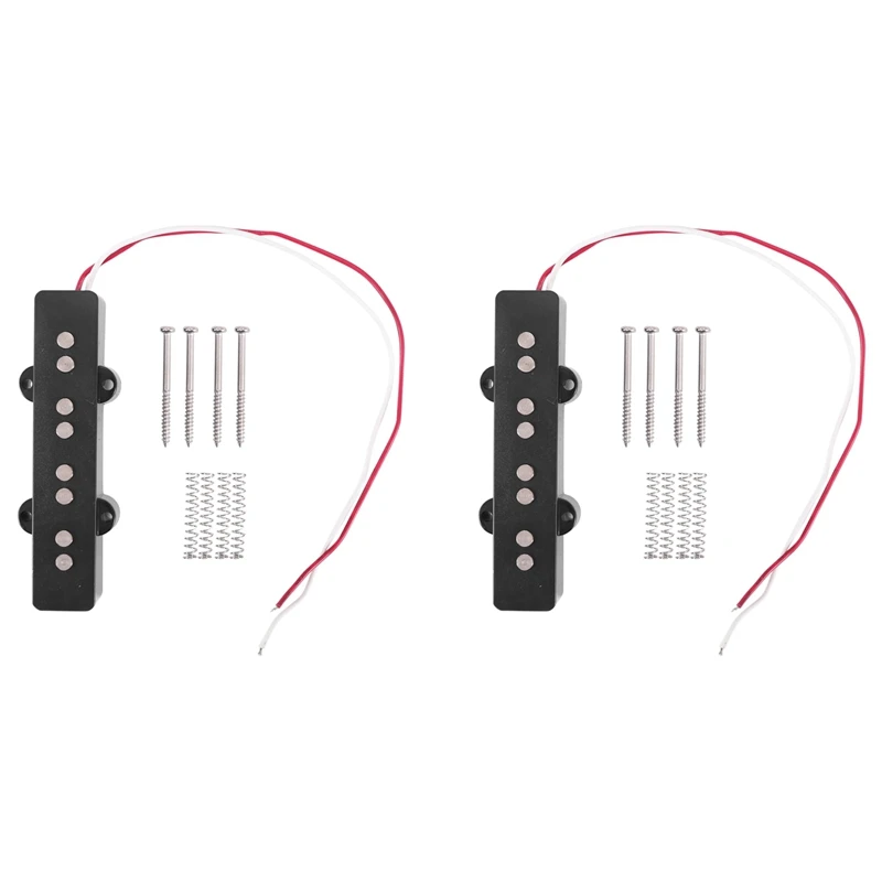 

2X Pro Electric Bass Open Type Noiseless Bridge Pickup For 4 String Jazz Bass Jb Style,Black 95X18.3Mm