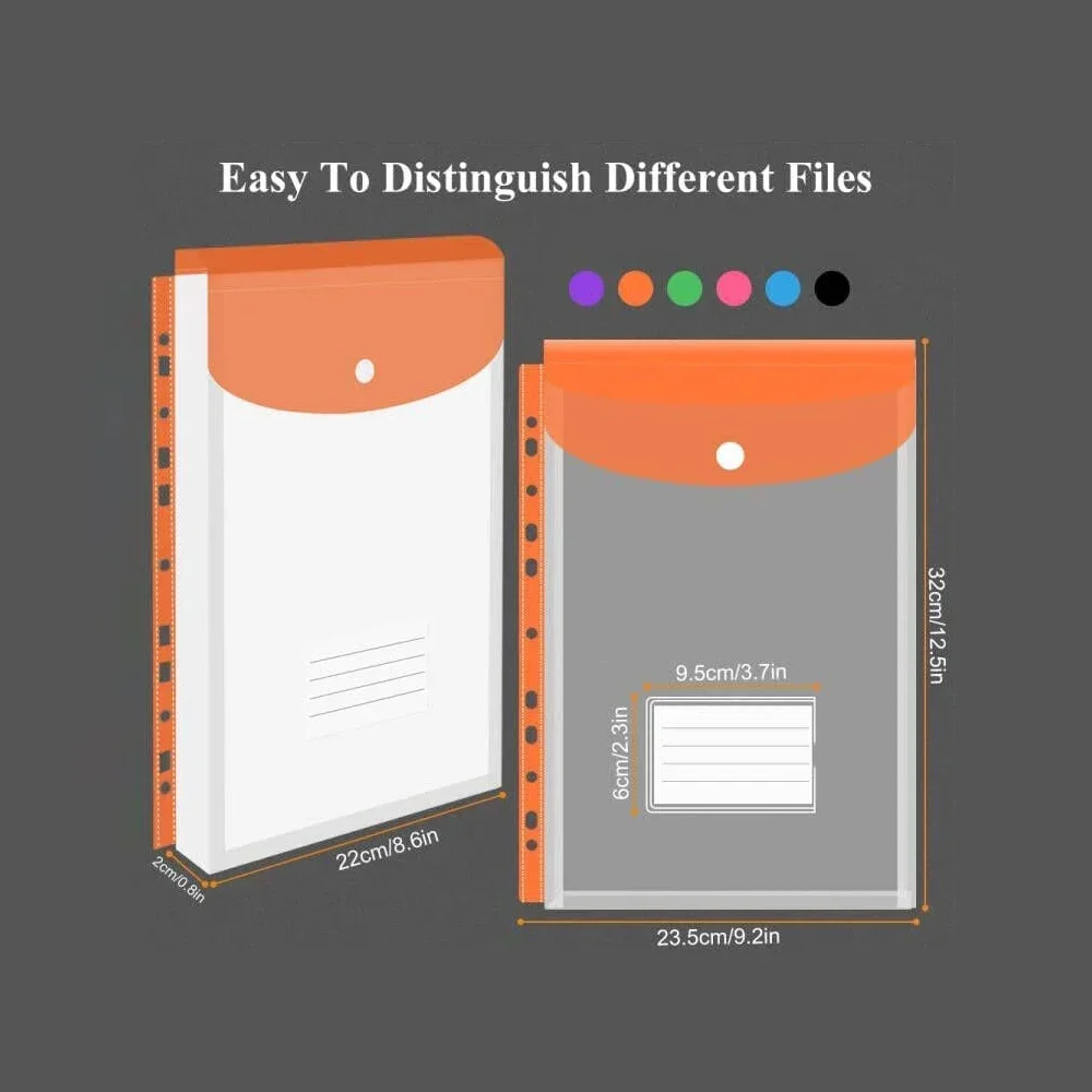 Folder 11hole With Pouch Button Label Expandable Pocket Binder Envelope Loose-leaf Transparent Document Plastic Snap
Folder 11hole With Pouch Button Label Expandable Pocket Binder Envelope Loose-leaf Transparent Document Plastic Snap