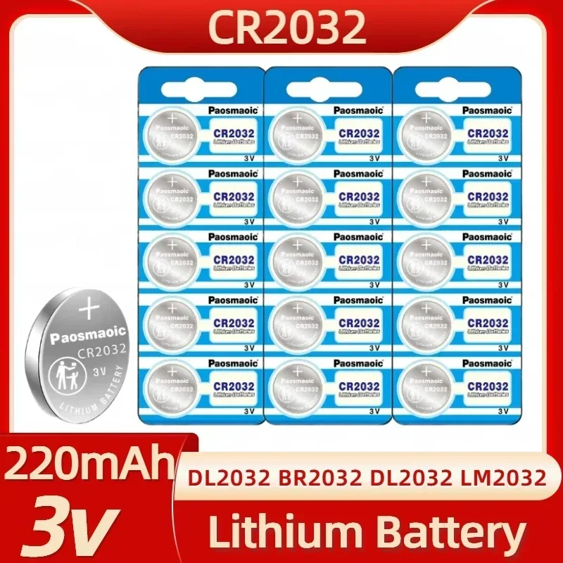 High Quality CR2032 3V Lithium Battery 5-100pcs 2032 DL2032 BR2032 5004LC Button Cell for Watch, Toys, Car Key, calculadora
High Quality CR2032 3V Lithium Battery 5-100pcs 2032 DL2032 BR2032 5004LC Button Cell for Watch, Toys, Car Key, calculadora