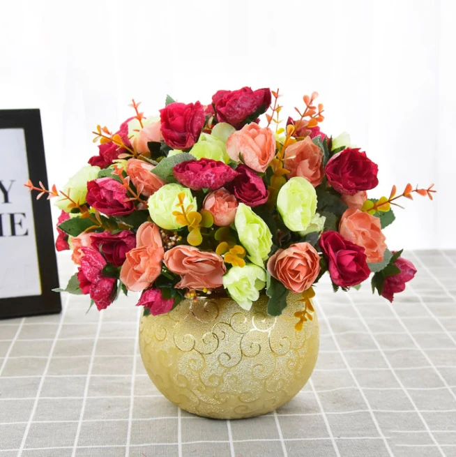 European Ceramic Vase+Simulation Flower Home Livingroom Desktop Furnishing Crafts Coffee Table Fake Bouquet Figurines Decoration
European Ceramic Vase+Simulation Flower Home Livingroom Desktop Furnishing Crafts Coffee Table Fake Bouquet Figurines Decoration