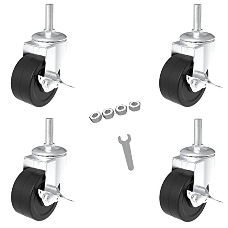Threaded Stem Rubber Casters (Screw Diameter 1/4Inch,Length 1Inch) Fit For Wire Shelves Rack Legs
Threaded Stem Rubber Casters (Screw Diameter 1/4Inch,Length 1Inch) Fit For Wire Shelves Rack Legs