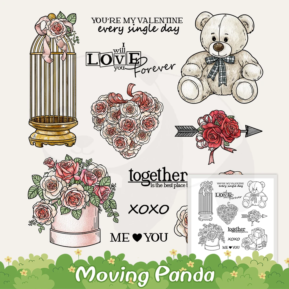 Love Heart Roses & Doll Bear Clear Stamps XOXO Valentines' Day Gifts DIY Scrapbooking Supplies Silicone Stamp For Cards Albums
Love Heart Roses & Doll Bear Clear Stamps XOXO Valentines' Day Gifts DIY Scrapbooking Supplies Silicone Stamp For Cards Albums