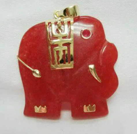 

Подробности о очаровательности! Ожерелье с подвеской в виде слона из красного нефрита 18 дюймов класса AAA