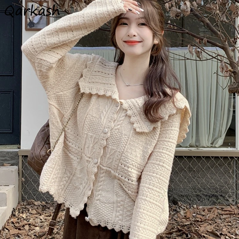Sailor Collar Cardigans Women Baggy Designed Chic Literary Sweet Leisure Pure Students All-match Sweaters Harajuku French Style
Sailor Collar Cardigans Women Baggy Designed Chic Literary Sweet Leisure Pure Students All-match Sweaters Harajuku French Style