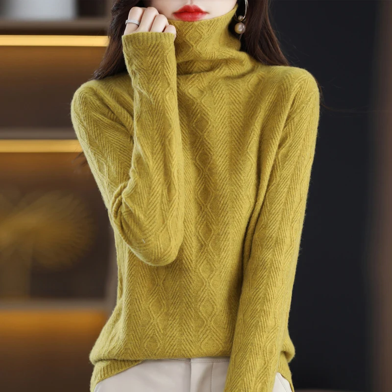 Autumn and Winter New 100% Wool Cashmere Women's Sweater Solid Color High Collar Casual Pullover Knitted Korean Loose Soft Top
Autumn and Winter New 100% Wool Cashmere Women's Sweater Solid Color High Collar Casual Pullover Knitted Korean Loose Soft Top