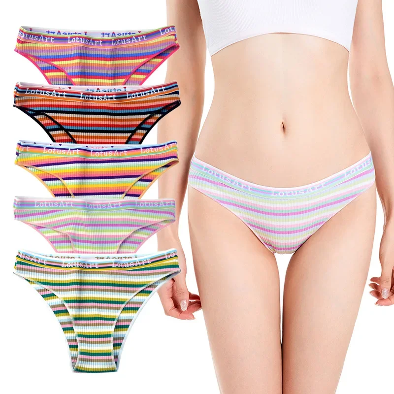Women's Sexy Cotton Striped Panties Low Waist Comfortable Breathable Soft Intimate Underwear Girls Briefs Plus Size
Women's Sexy Cotton Striped Panties Low Waist Comfortable Breathable Soft Intimate Underwear Girls Briefs Plus Size
