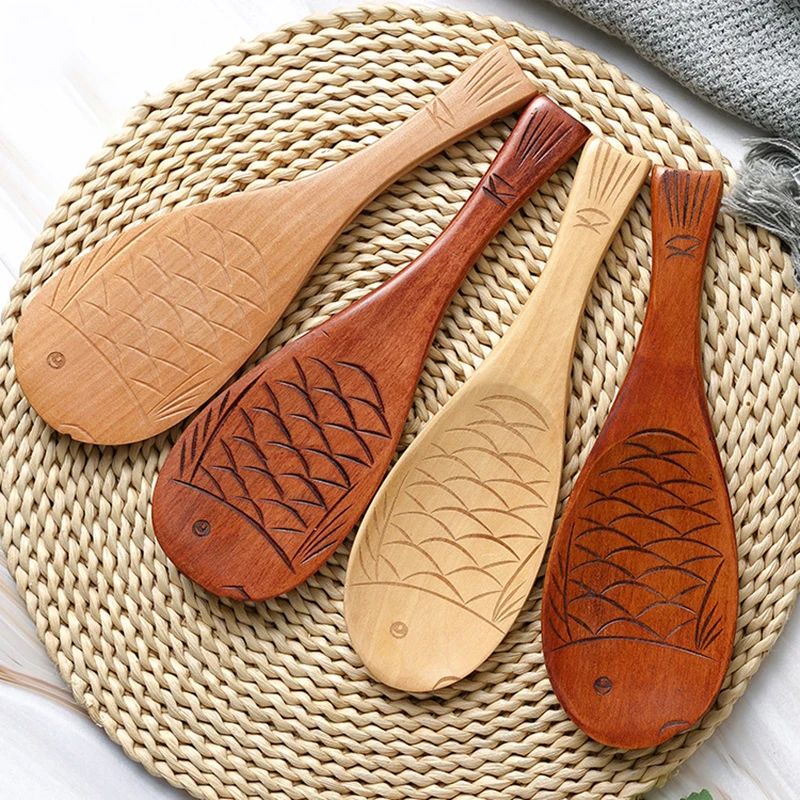 Creative Wooden Shovel Rice Spoon Hand Polished Solid Color Fish Shape Wooden Fish Rice Scoop Firm Kitchenware For Rice Soup
Creative Wooden Shovel Rice Spoon Hand Polished Solid Color Fish Shape Wooden Fish Rice Scoop Firm Kitchenware For Rice Soup