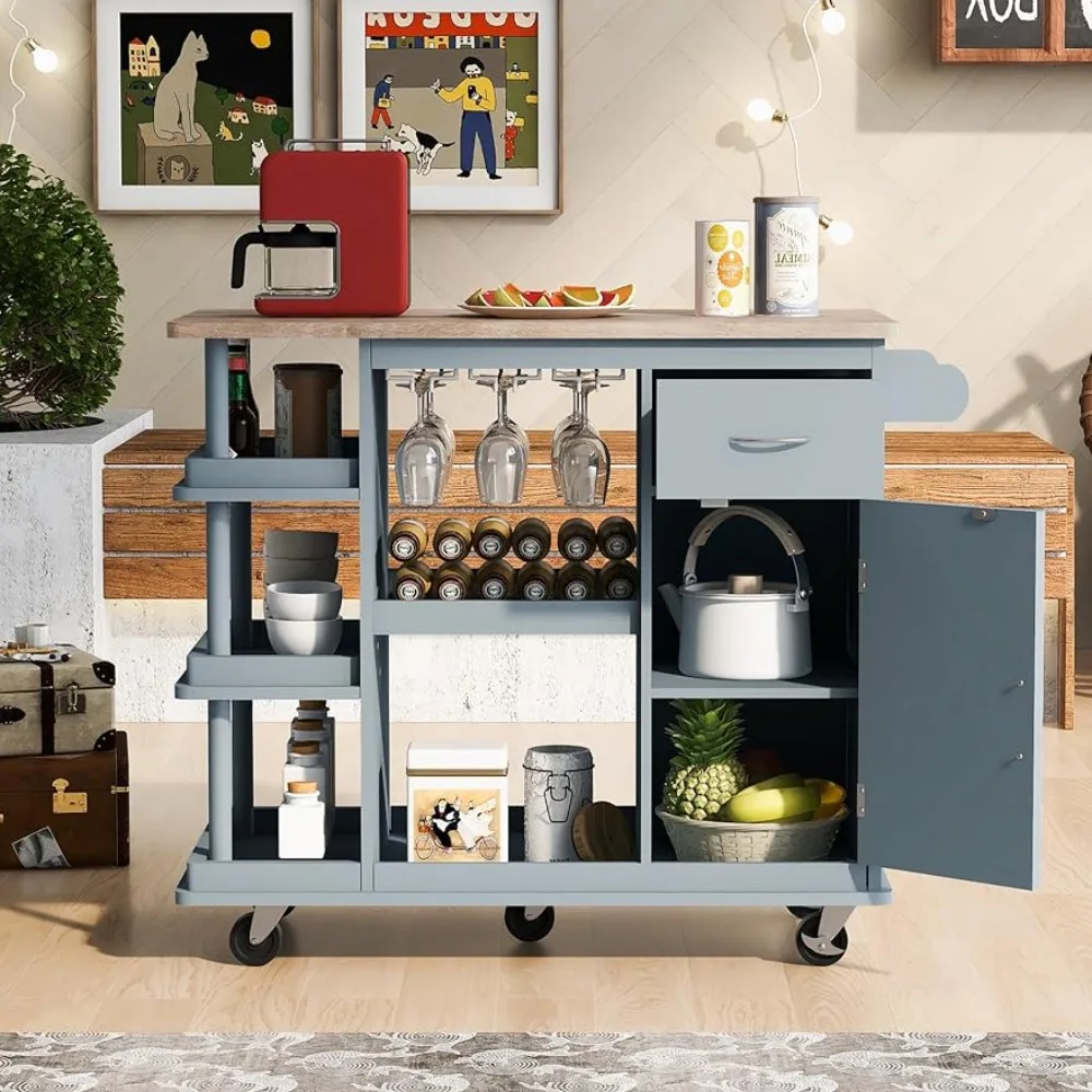 Lifeand Multipurpose Kitchen Cart Cabinet with Side Storage Shelves, Wine Rack for Dining Room, Home,Bar, Grey Blue
Lifeand Multipurpose Kitchen Cart Cabinet with Side Storage Shelves, Wine Rack for Dining Room, Home,Bar, Grey Blue