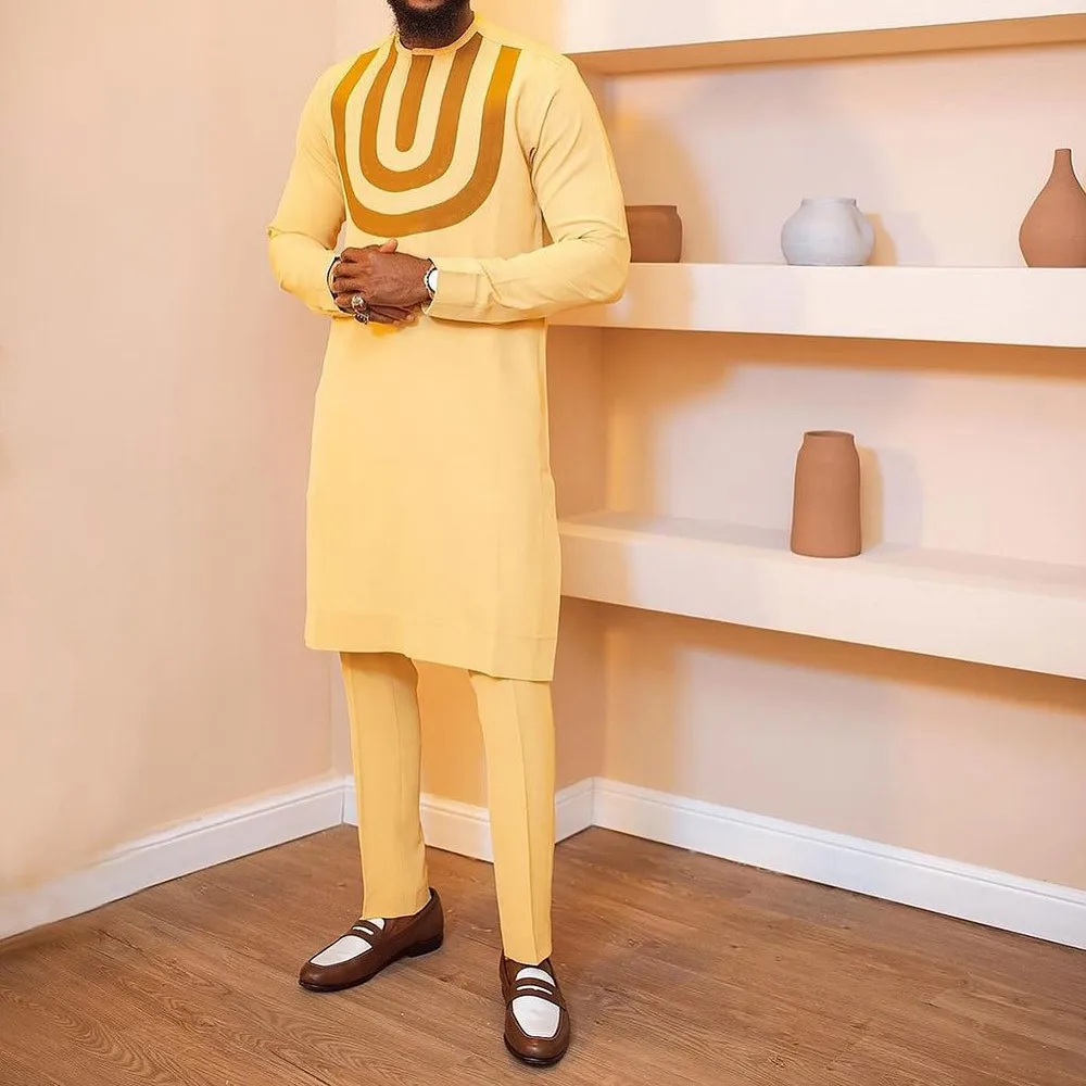 Men Dashiki New In 2-piece Full Pant Sets African Traditional Outfit Long Sleeve Men's Luxury Clothing Boubou Elegant Brand Suit
Men Dashiki New In 2-piece Full Pant Sets African Traditional Outfit Long Sleeve Men's Luxury Clothing Boubou Elegant Brand Suit