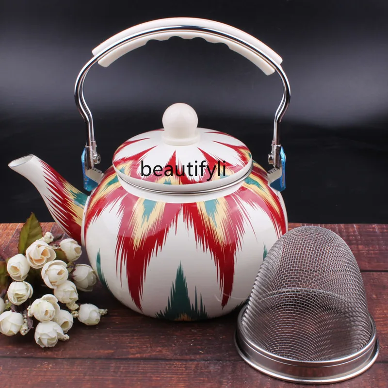 GY Xinjiang Minzu Hotel Enamel Thickened Enamel Pot Ethnic Style Milk Tea Pot Kettle Universal Cold Water Chinese Medicine Pot
GY Xinjiang Minzu Hotel Enamel Thickened Enamel Pot Ethnic Style Milk Tea Pot Kettle Universal Cold Water Chinese Medicine Pot