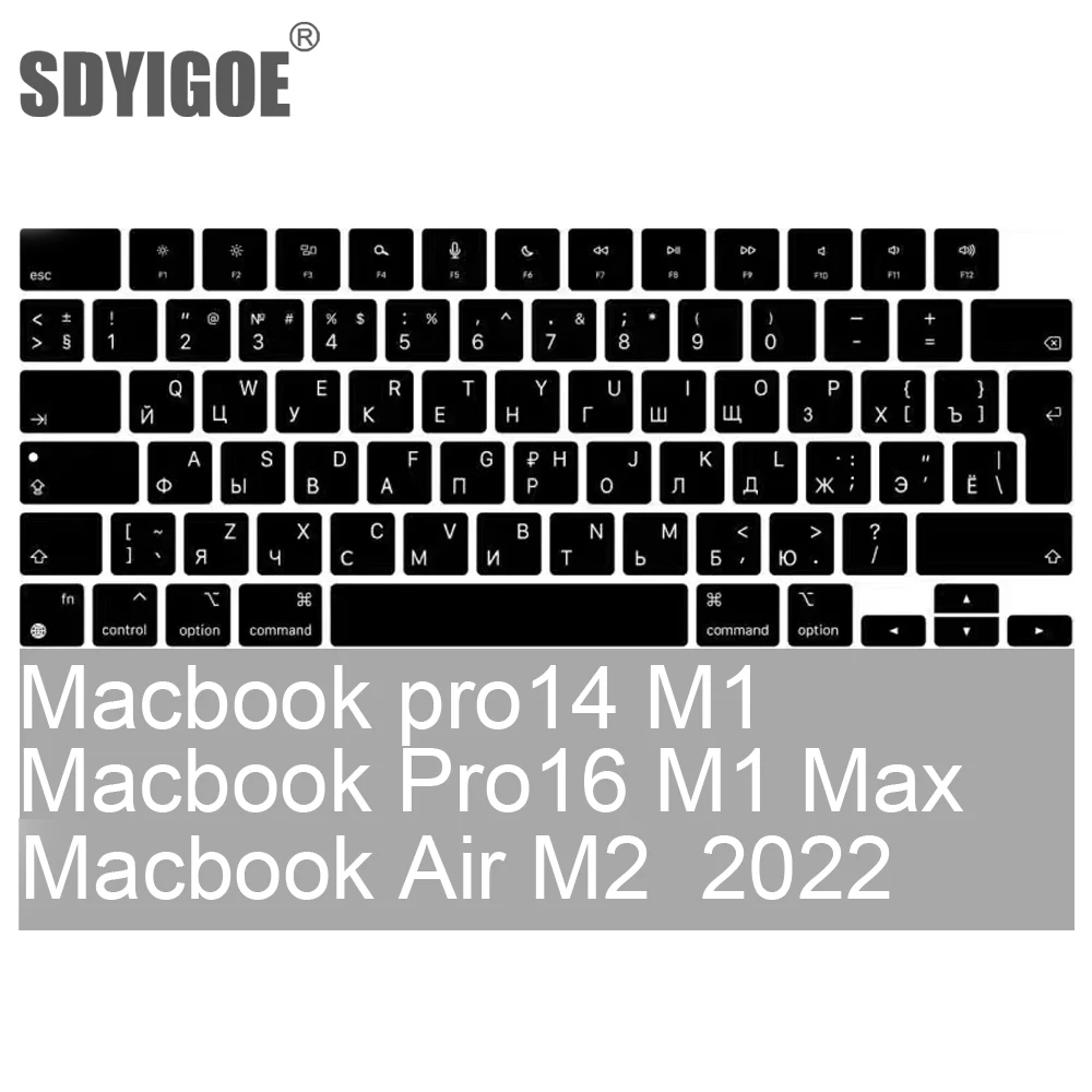 

For New MacBook Air M2 A2681 2022 A2442 A2485 Pro14 Keybaord cvoer Russia Chile Korean France Keyboard Protector silicone case