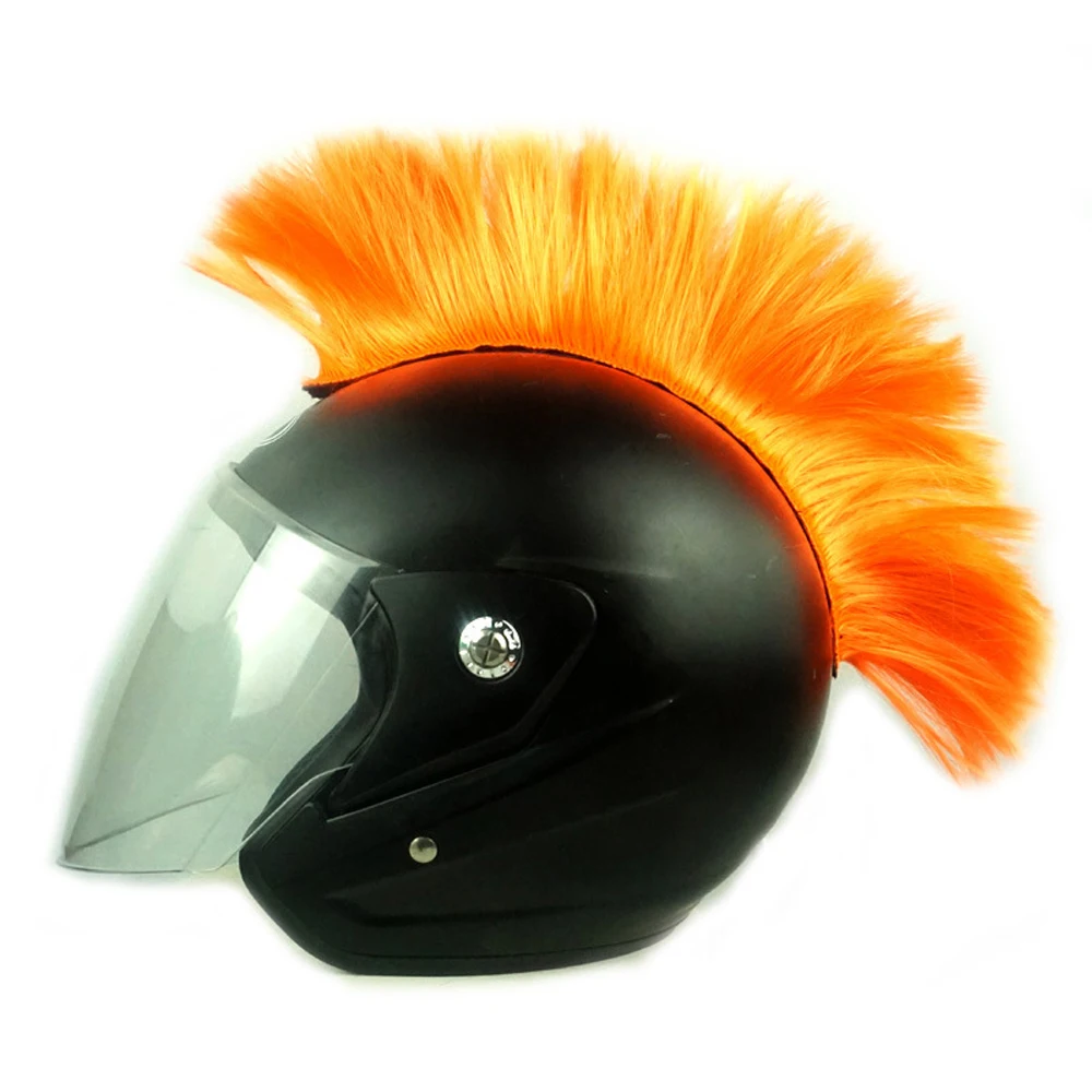

Mohawk Helmet Wig Cuttable Helmet Decorations Wigs Cockscomb Motocross Full Face Off Road Helmet Decoration Hair Sticker Paste