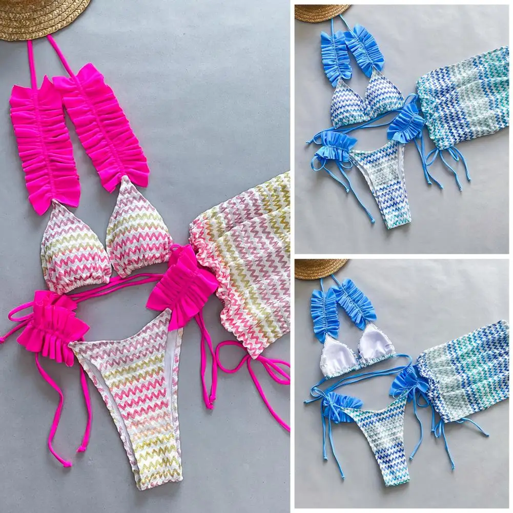 V-neck Halter Bikini Stylish Lace-up Halter Neck Bikini Set with Shirring Pleated Skirt Women's Color Matching for Ladies
V-neck Halter Bikini Stylish Lace-up Halter Neck Bikini Set with Shirring Pleated Skirt Women's Color Matching for Ladies
