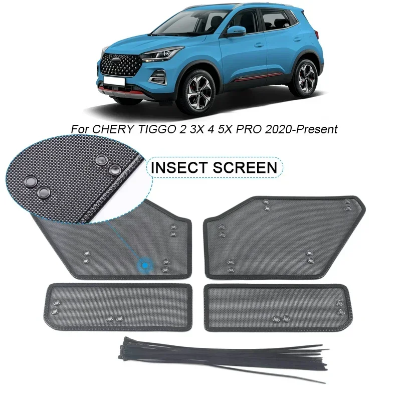 

4pcs Car Insect-proof Air Inlet Protection Cover For CHERY Tiggo 2 3X 5X Pro 2020-2025 Airin Insert Net Vent Racing Grill Filter