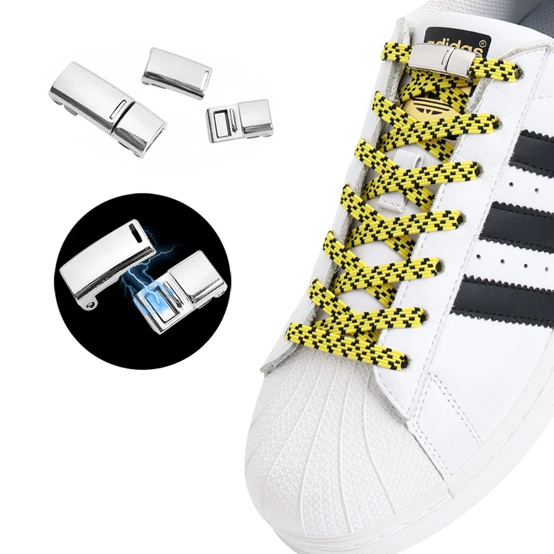 1 Pair No Tie Shoe laces Magnetic Metal Lock Elastic Shoelaces Flat Quickly Put On And Take Off in 1 Second Lazy Laces Unisex
1 Pair No Tie Shoe laces Magnetic Metal Lock Elastic Shoelaces Flat Quickly Put On And Take Off in 1 Second Lazy Laces Unisex