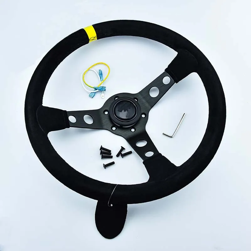 Universal Auto Leather Sport Racing Steering Wheel 350mm 14inch Suede Leather Steering Wheel Car Accessories Auto Parts
Universal Auto Leather Sport Racing Steering Wheel 350mm 14inch Suede Leather Steering Wheel Car Accessories Auto Parts
