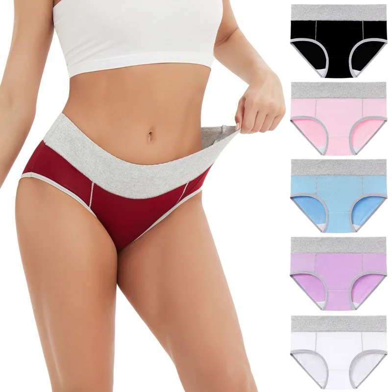 

New High Waist Cotton Underwear Women M-5XL Size Panties Girl Briefs Sexy Lingeries Shorts Underpants Solid Panty Cueca Intimate