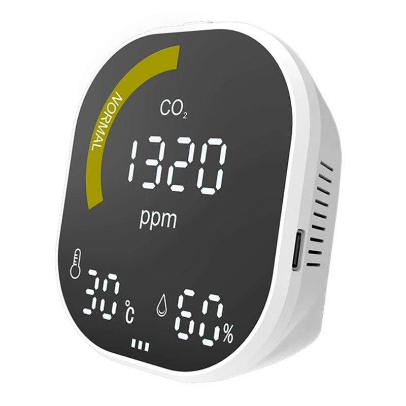 Детектор углекислого газа с дисплеем температуры и влажности. Измеритель качества воздуха.
Детектор углекислого газа с дисплеем температуры и влажности. Измеритель качества воздуха.