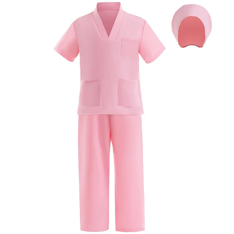 

Children's Day Kids Girls Doctor Nurse Cosplay Costume Fancy Dress Pink Uniforms Halloween Carnival Role Play Party