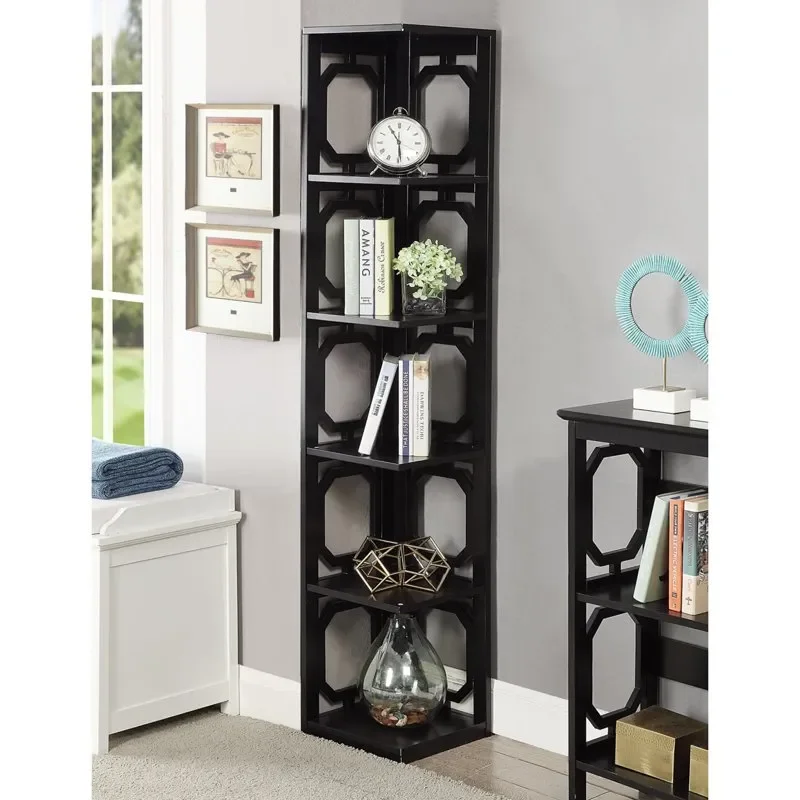 

Omega 5 Tier Corner Bookcase, Black