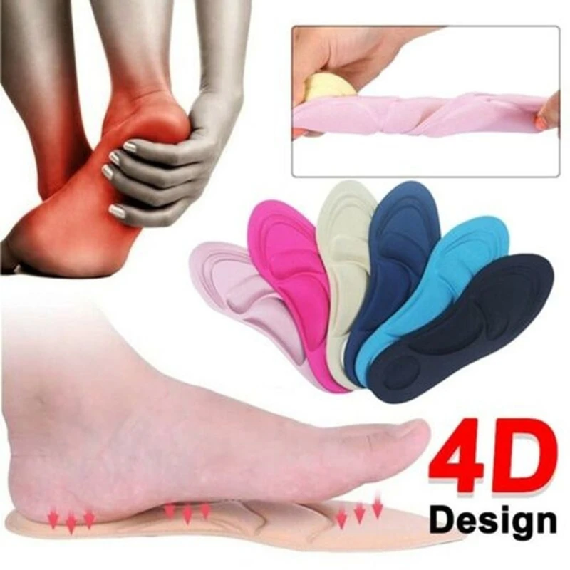 

4D массажные стельки, спортивные амортизирующие женские мягкие эластичные дышащие удобные вставки для ухода за ногами