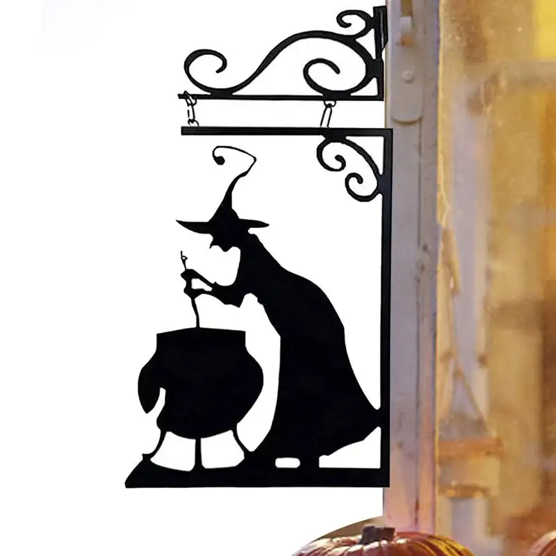 

Halloween Witch Cauldron Silhouette Home Decor Wrought Iron Witch Cauldron Sign Art Wall Decor For Garden Patio Yard Lawn Porch