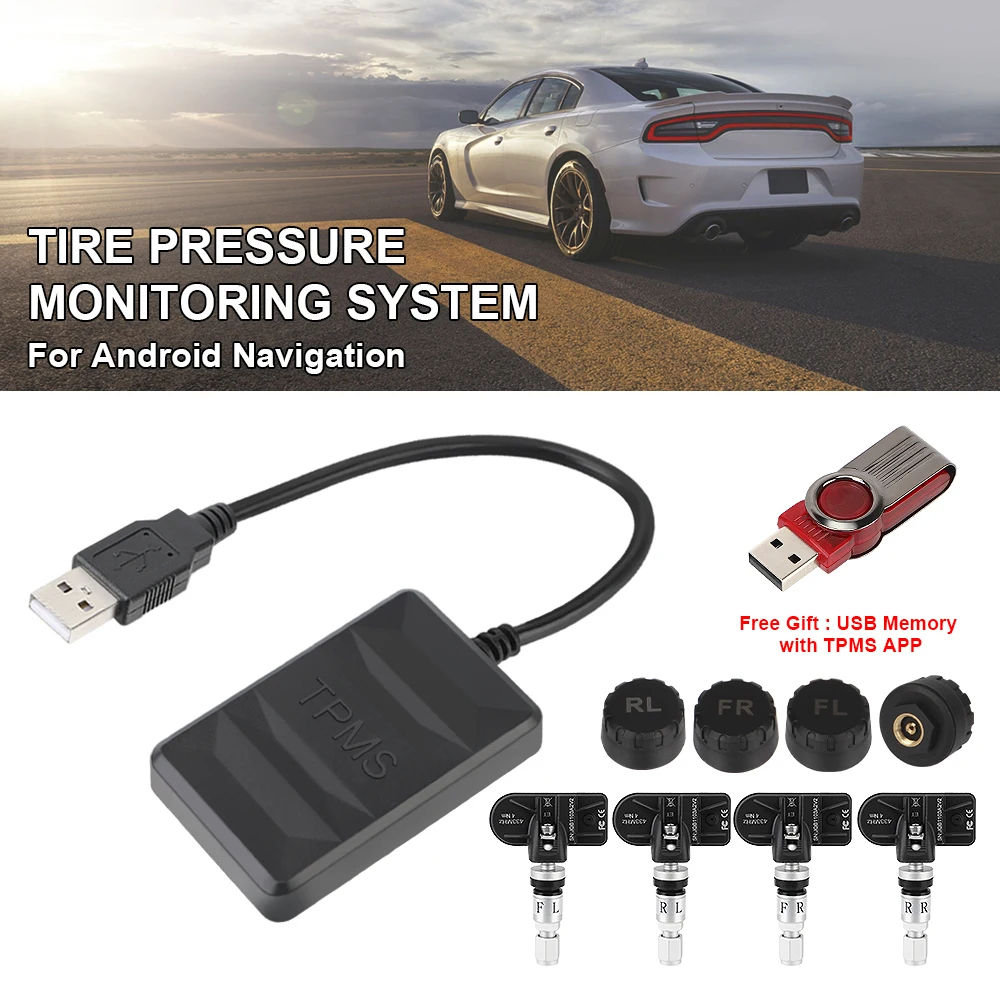 USB TPMS для автомобильного Радио DVD-плеера Android TPMS система мониторинга давления в шинах запасной внутренний и внешний датчик
USB TPMS для автомобильного Радио DVD-плеера Android TPMS система мониторинга давления в шинах запасной внутренний и внешний датчик