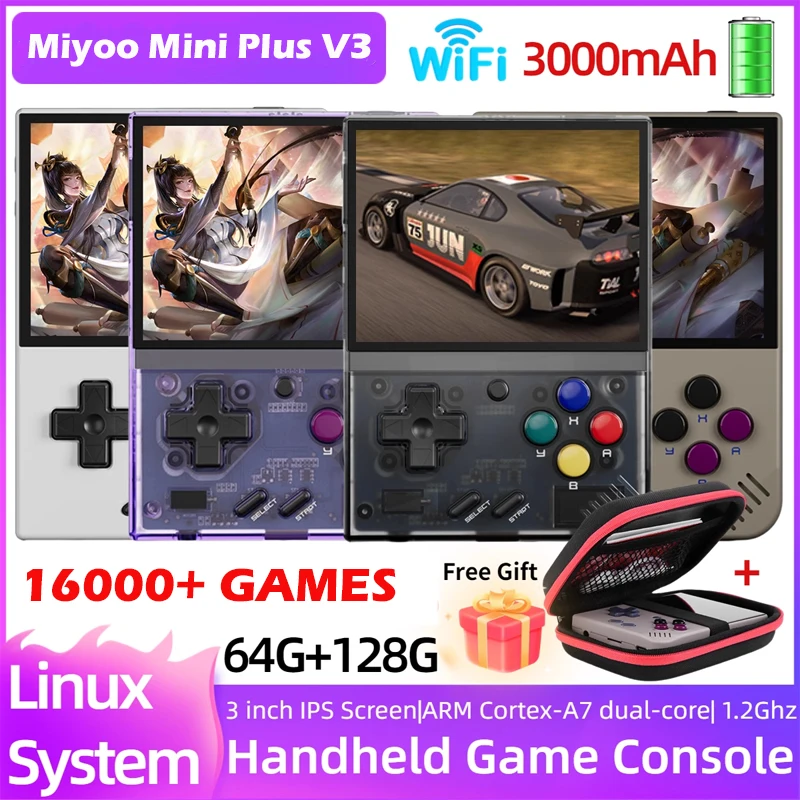 MIYOO Mini Plus Portable Retro Handheld Game Console V3 Mini+ IPS Screen Classic Linux System Video Game Console Children's Gift
MIYOO Mini Plus Portable Retro Handheld Game Console V3 Mini+ IPS Screen Classic Linux System Video Game Console Children's Gift