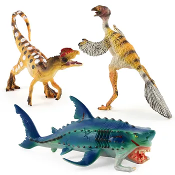 시뮬레이션 신화 세계 동물 모델 장난감, 더블 크라운 드래곤 몬스터 물고기, 중국 새 드래곤 동물 장식품 컬렉션