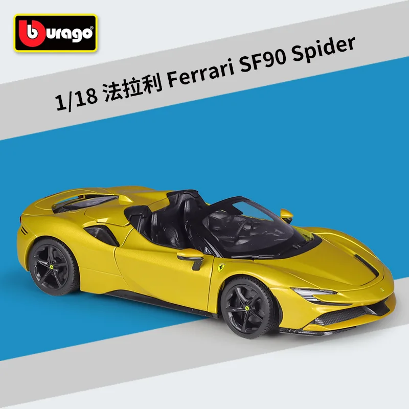 Модель автомобиля Bburago в масштабе 1:18 Ferrari SF90 Spider, модель суперавтомобиля из сплава, модель автомобиля под давлением, игрушка для детей, коллекционные подарки B726
Модель автомобиля Bburago в масштабе 1:18 Ferrari SF90 Spider, модель суперавтомобиля из сплава, модель автомобиля под давлением, игрушка для детей, коллекционные подарки B726