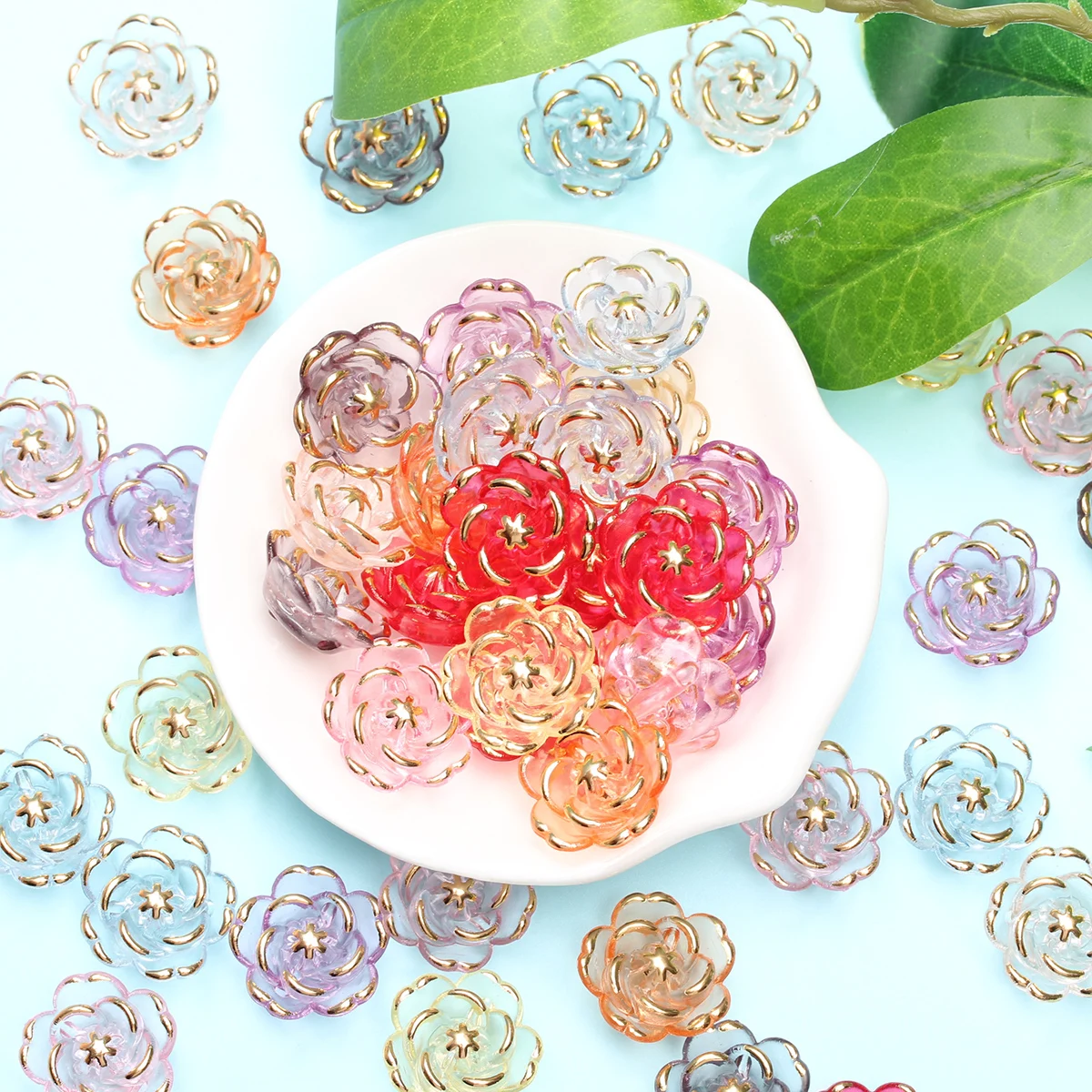 50Pcs 17.6mm Mixed Color Acrylic Flower Beads DIY Fashion Jewelry Necklace Pendant Bracelet Earring Accessories Jewelry Ring
50Pcs 17.6mm Mixed Color Acrylic Flower Beads DIY Fashion Jewelry Necklace Pendant Bracelet Earring Accessories Jewelry Ring