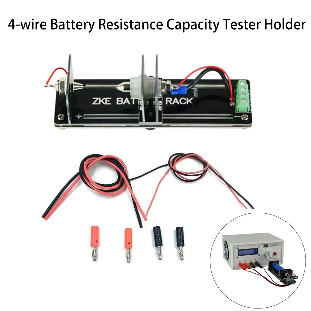 

4-wire Battery Resistance Capacity Tester Bench Battery Holder Battery Clamp For 26650 AA AAA Button Battery Instrument Parts