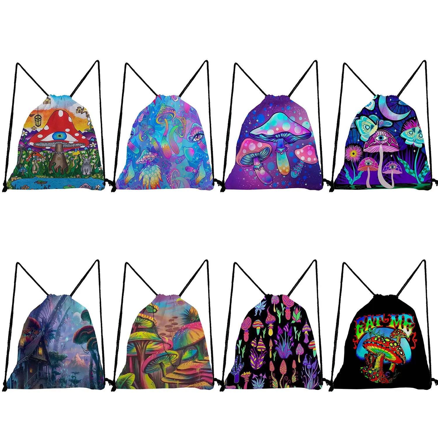 Shoes Bag Eco Travel Drawstring Pocket Custom Portable Psychedelic Mushroom Mandala Printed School Book Bags Backpack for Women
Shoes Bag Eco Travel Drawstring Pocket Custom Portable Psychedelic Mushroom Mandala Printed School Book Bags Backpack for Women