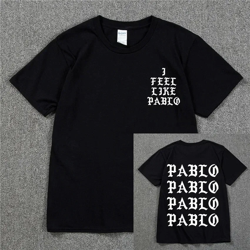 

Kanye West Pablo T Shirt Men I Feel Like Paul Print Short Sleeves Anti Season Sporty T-Shirt Hip Hop Social Club Rapper Tee Tops