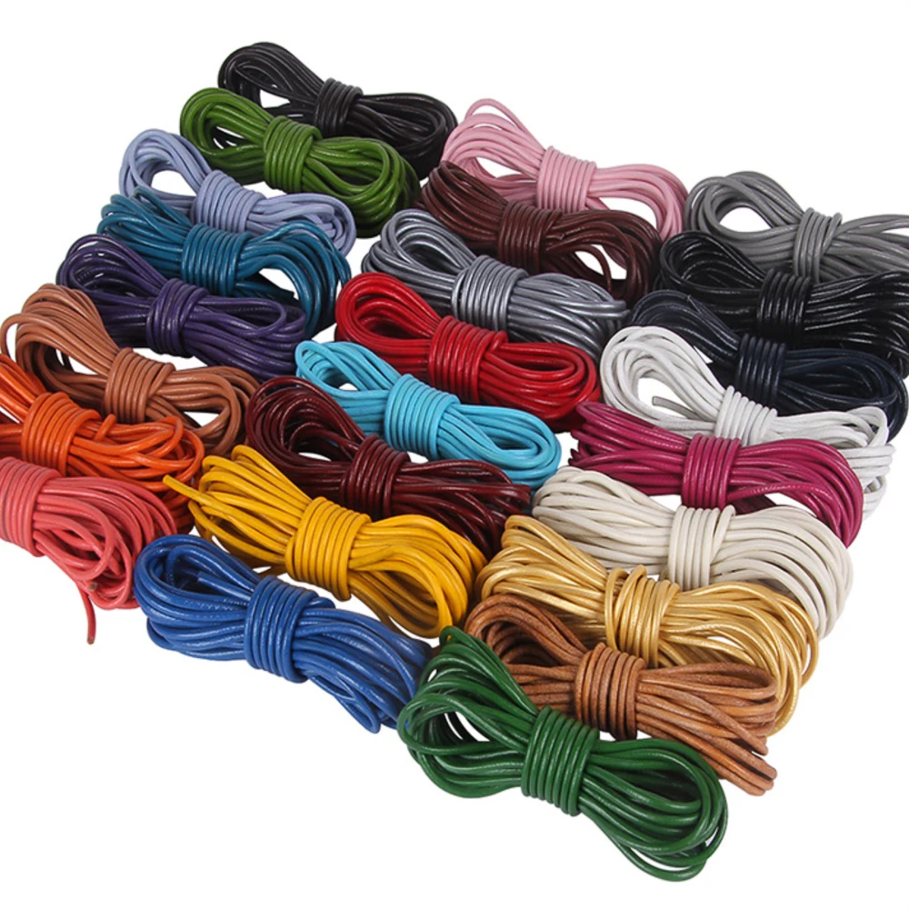 5 Meters Genuine Round Leather Jewelry Cord String 20 Colors 1.5/2/3mm Lace Rope Diy Necklace Bracelet Accessories Finding
5 Meters Genuine Round Leather Jewelry Cord String 20 Colors 1.5/2/3mm Lace Rope Diy Necklace Bracelet Accessories Finding