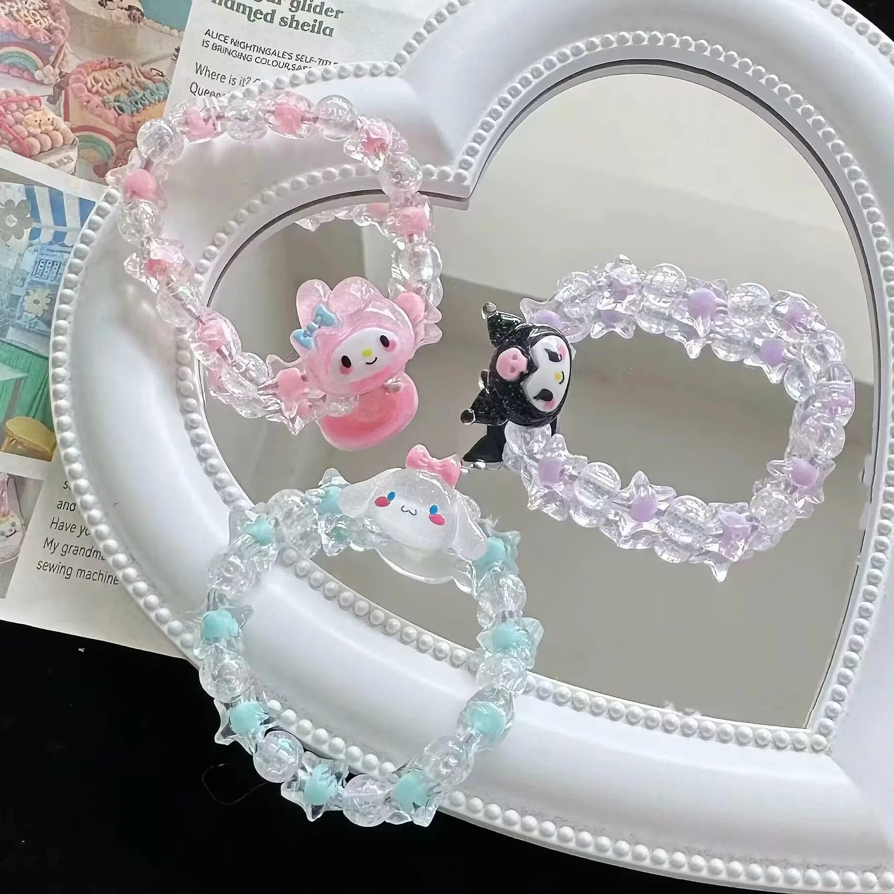 Sanrio Lovely Bracelet Anime Action Figures Hello Kitty My Melody Pochacco Kuromi Cinnamoroll Jewelry Birthday Gift Children
Sanrio Lovely Bracelet Anime Action Figures Hello Kitty My Melody Pochacco Kuromi Cinnamoroll Jewelry Birthday Gift Children