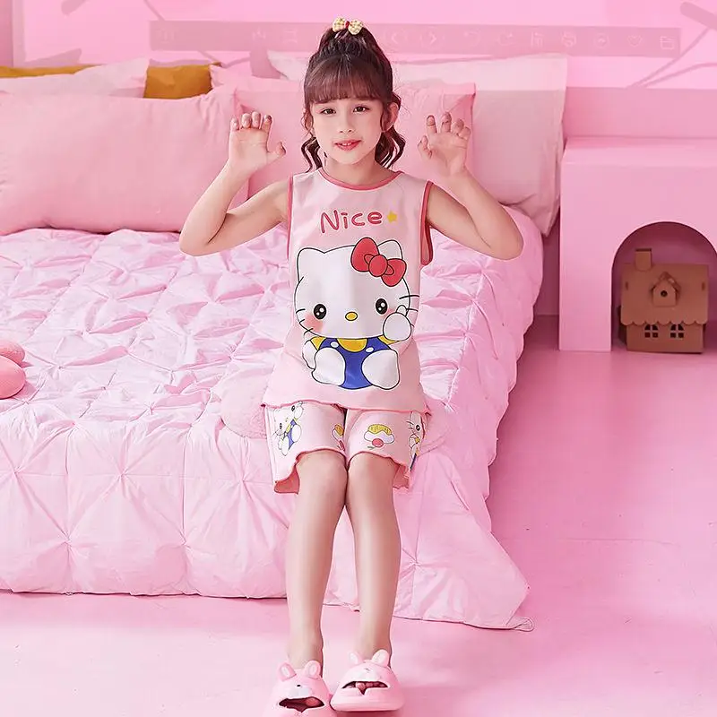 Детская Хлопковая пижама Sanrios Hello Kittys, без рукавов, аниме, домашняя одежда в стиле коричной, мультяшная Милая Ночная рубашка My Melody, милый подарок для девочки
Детская Хлопковая пижама Sanrios Hello Kittys, без рукавов, аниме, домашняя одежда в стиле коричной, мультяшная Милая Ночная рубашка My Melody, милый подарок для девочки