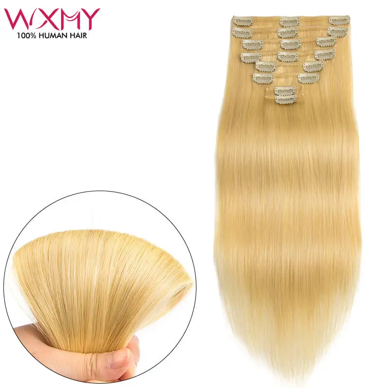 Seamless Clip In Extension Human Hair Blonde Straight Hair 8Pcs/Set For Full Head 12-24Inch Remy Hair Extensions Free Shipping
Seamless Clip In Extension Human Hair Blonde Straight Hair 8Pcs/Set For Full Head 12-24Inch Remy Hair Extensions Free Shipping