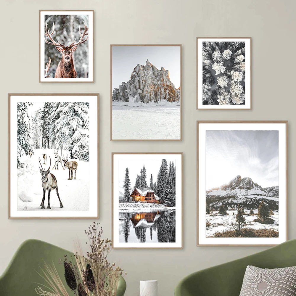 Winter Wonderland Decor Winter Animal Deer Wall Art Forest Landscape Poster Prints Nature Gallery Major Snow Room Home Painting
Winter Wonderland Decor Winter Animal Deer Wall Art Forest Landscape Poster Prints Nature Gallery Major Snow Room Home Painting