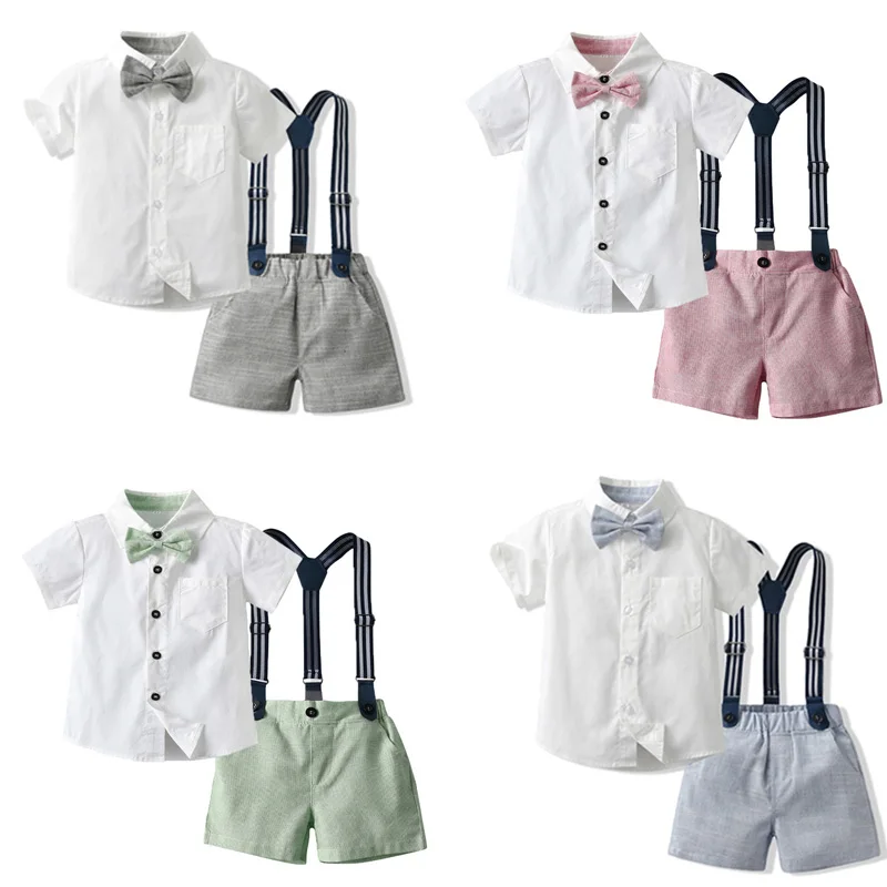 Baby Boys Clothing Boys' Set 2-Piece Pullover Set New Children's Short Sleeve Shirt Bow Strap Pants Short 2-Piece Set Clothing
Baby Boys Clothing Boys' Set 2-Piece Pullover Set New Children's Short Sleeve Shirt Bow Strap Pants Short 2-Piece Set Clothing