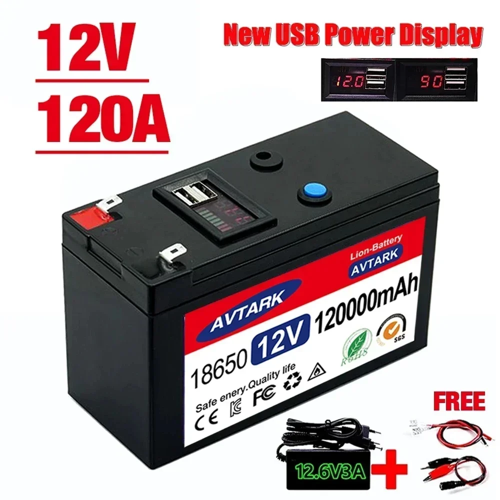 12V Battery 120Ah 18650 lithium battery pack Rechargeable battery for solar energy electric vehicle battery+12.6v3A charger
12V Battery 120Ah 18650 lithium battery pack Rechargeable battery for solar energy electric vehicle battery+12.6v3A charger