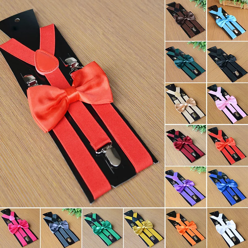

Fashion Men's Matching Suspenders Braces&Bow Tie Combo Sets Fancy Costume Adjustable Y-Back Braces For Party Daily Accessories