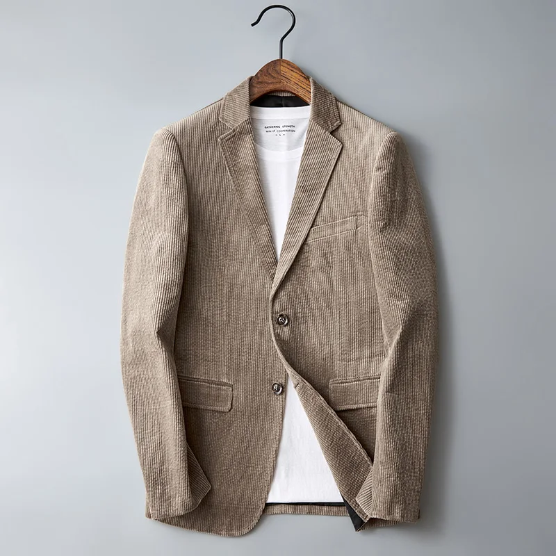 

Autumn Winter 2024 New Korean Version of Fashion Handsome Men Young Slim Casual Corduroy Suit Cotton Corduroy Suit Jacket M-4XL