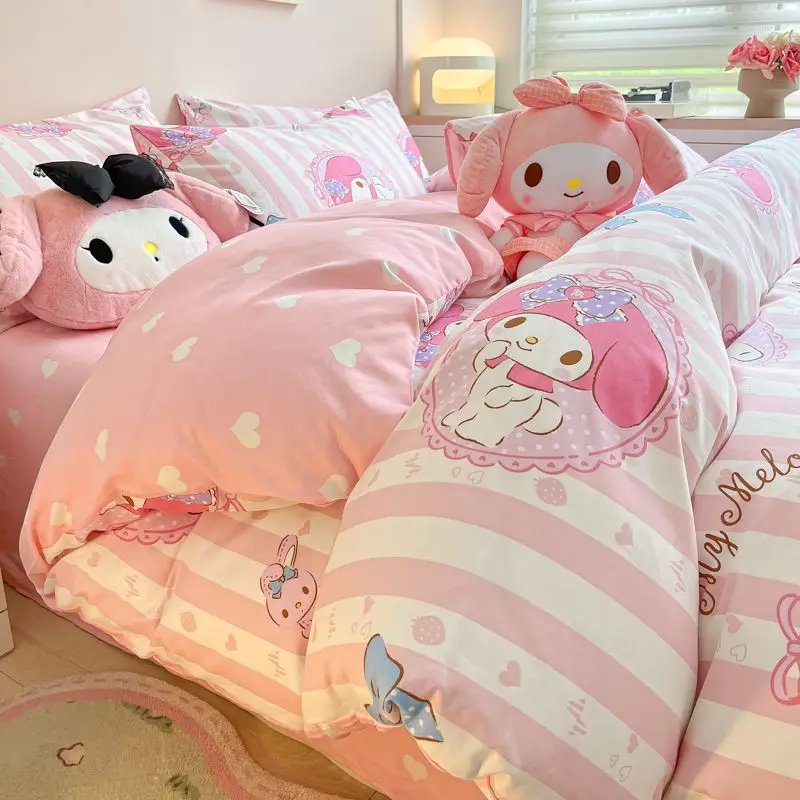 Sanrio Kuromi мультяшный Строительный набор, милый Коричный набор постельного белья My Melody Cinnamoroll Kuromi, натяжная простыня, стиль, четыре предмета
Sanrio Kuromi мультяшный Строительный набор, милый Коричный набор постельного белья My Melody Cinnamoroll Kuromi, натяжная простыня, стиль, четыре предмета
