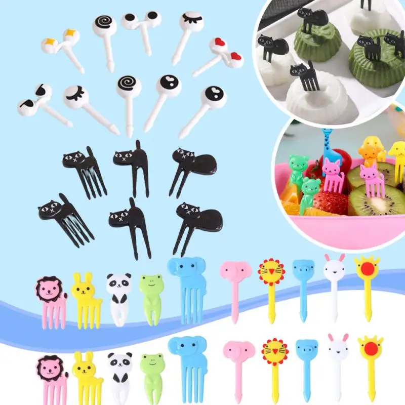 

Bento Kawaii Cute Animal Food Fruit Picks Forks Lunch Box Cute Mini Food Picks Children Animal Toddler Cartoon Snack Accessory