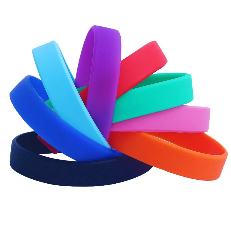 

Wholesale Silicone Rubber Wristband Flexible Wrist Band Cuff Bracelet Sports Casual Bangle For Women Men