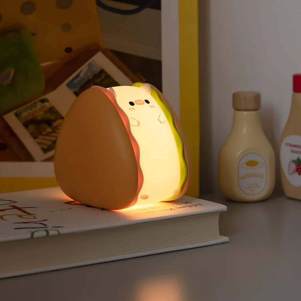 Eye Protection Hamburg Pig Night Light USB Charging Soft Light Sleeping Night Light Timed LED Silicone Atmosphere Light Bedside
Eye Protection Hamburg Pig Night Light USB Charging Soft Light Sleeping Night Light Timed LED Silicone Atmosphere Light Bedside