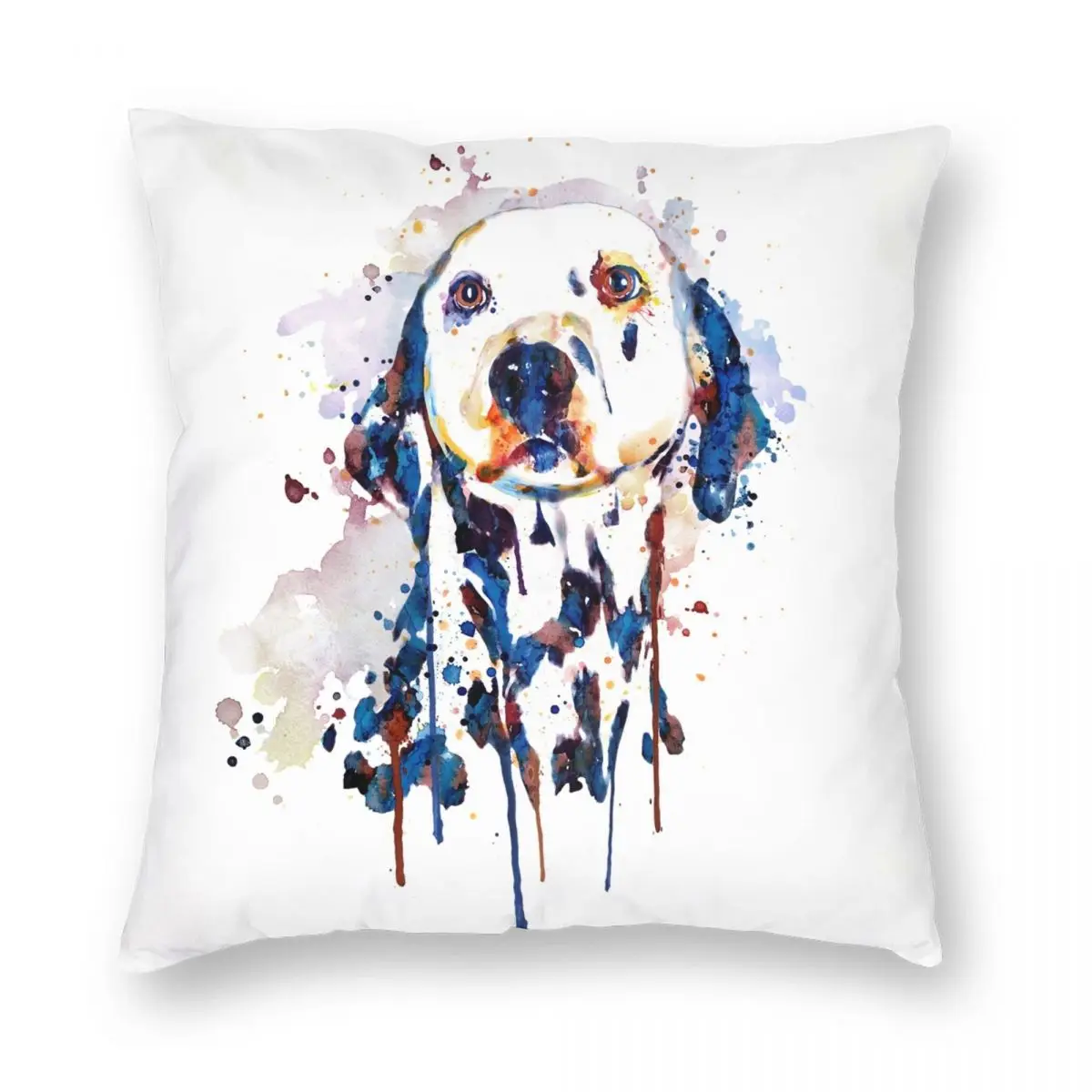 

Dalmatian Head Watercolor Dog Pillowcase Soft Polyester Cushion Cover Decoration Pillow Case Cover Chair Zippered 45X45cm